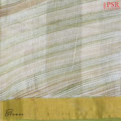 Olive Green & Brown Semi Dupion Saree