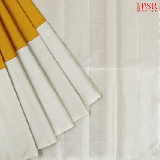 Amber Yellow Kanchipuram Silk Saree