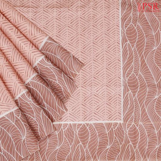 Peach Semi Tussar Saree