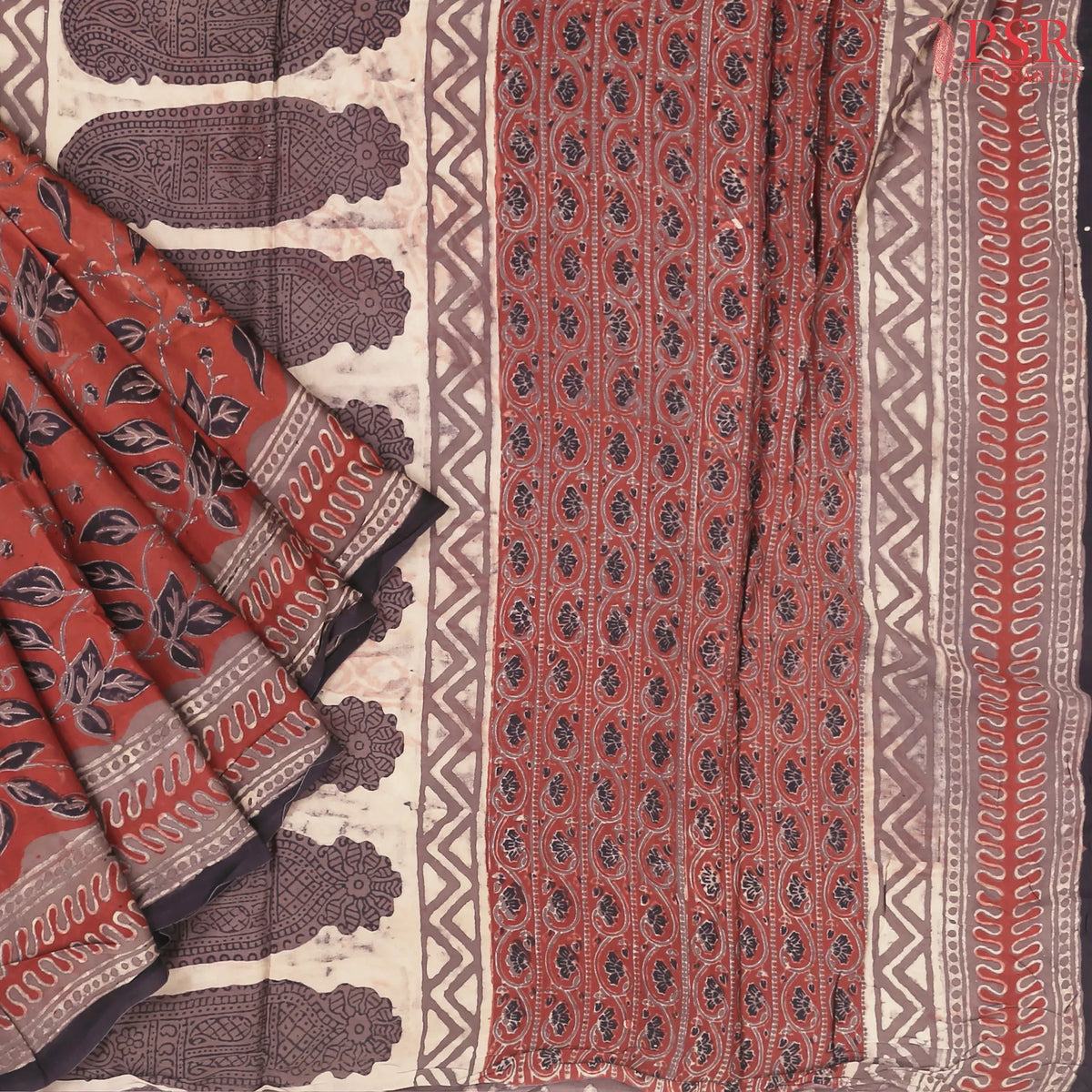 Antique Red Modal Silk Saree