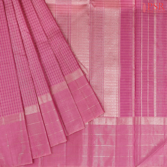 Flamingo Pink Kanchipuram Silk Saree