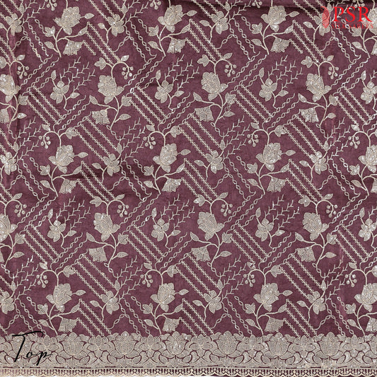 Burgundy Semi Georgette Dress Material