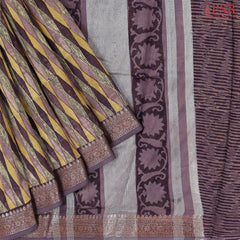 Purple & Mustard Chanderi Silk Cotton Saree