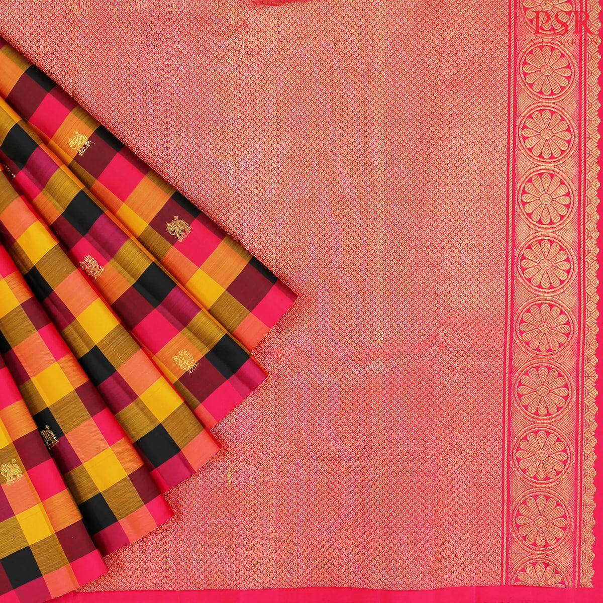 Multicolor Kanchipuram Silk Saree