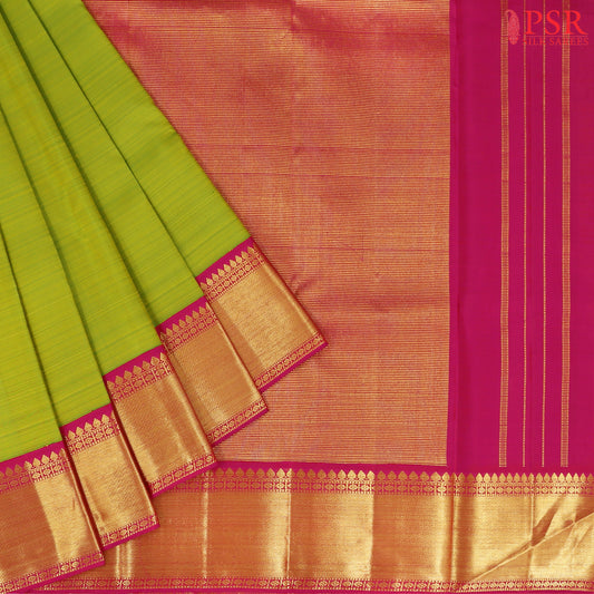 Chartreuse Green Kanchipuram Silk Saree