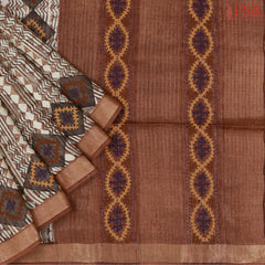 Beige Kadhi Tussar Silk Saree