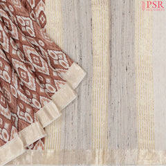 Beige & Copper Munga Silk Saree