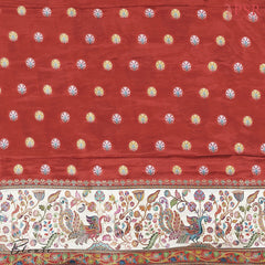 Teal Semi Banaras Saree