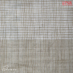 Floral Beige Linen Saree