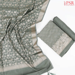 Laurel Grey Banaras Silk Cotton Dress Material