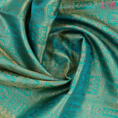 Turquoise Blue Kanchipuram Jacquard Silk Saree