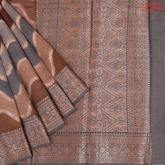 Shades of Brown & Grey Chanderi Silk Cotton Saree