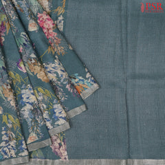Dark Turquoise Kadhi Tussar Silk Saree
