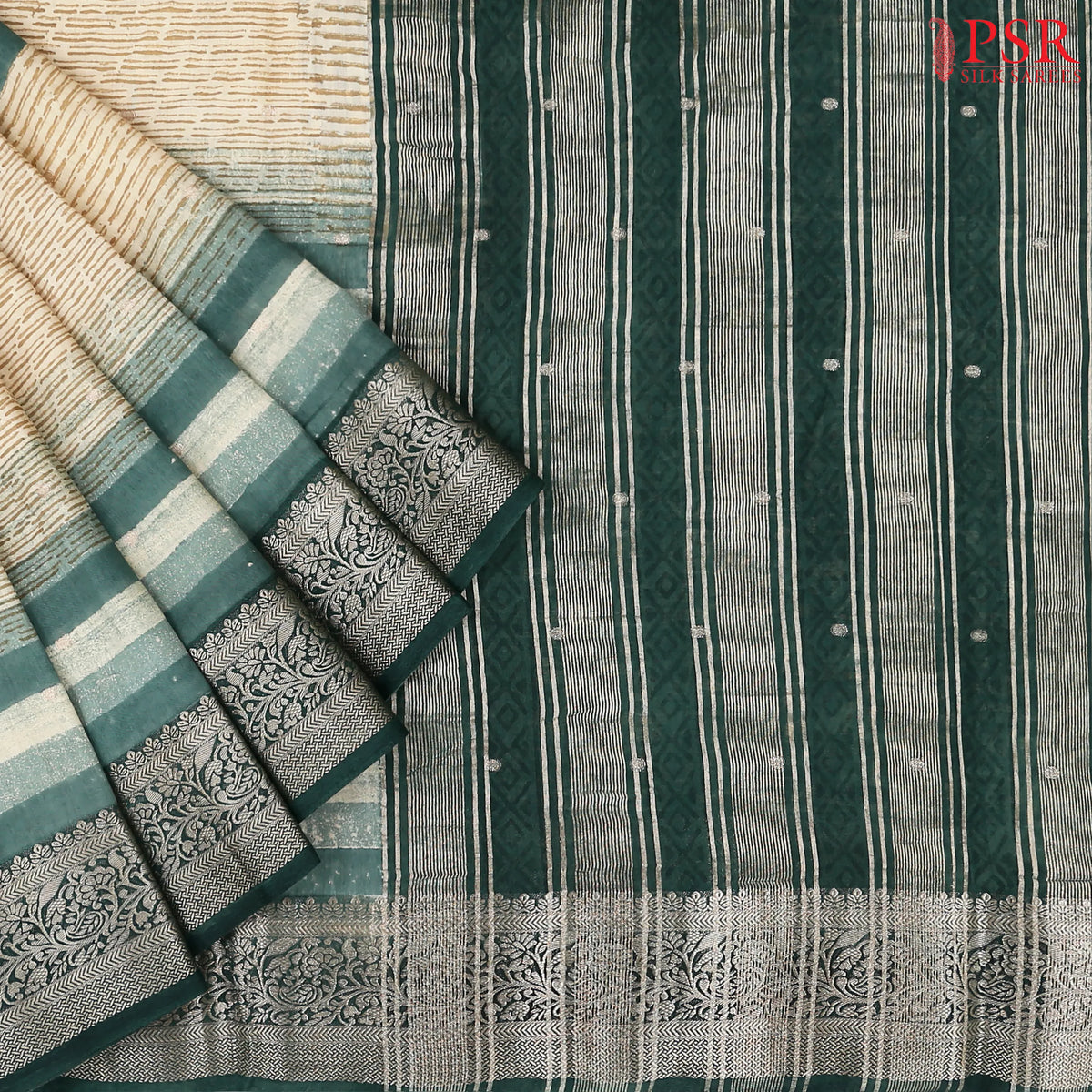 Yellow Beige Assam Saree
