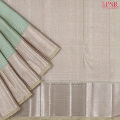 Green & Beige Kanchipuram Jacquard Silk Saree