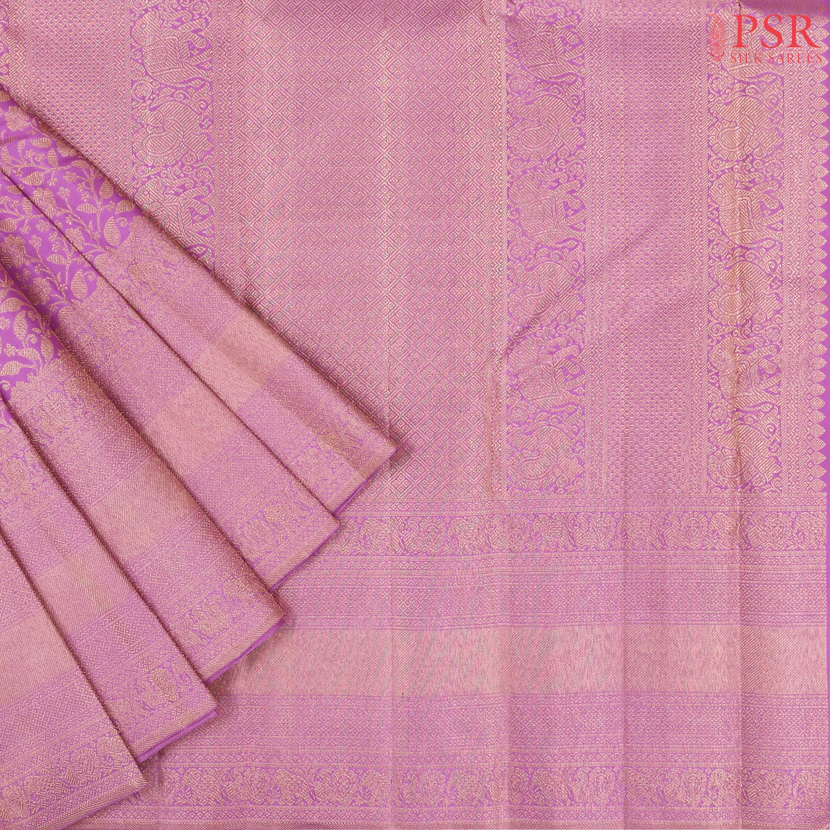 Fuchsia Pink Kanchipuram Jacquard Silk Saree