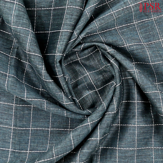 Dark Teal Linen Saree