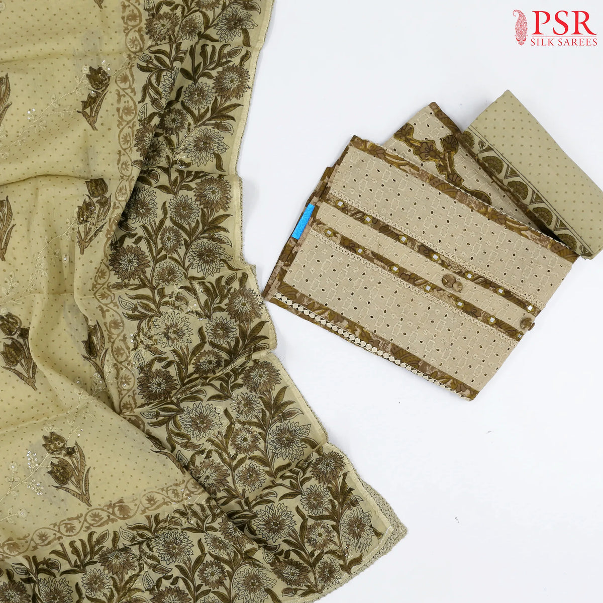 Light Taupe Cotton Dress Material