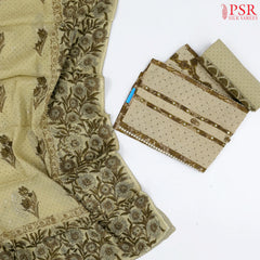 Light Taupe Cotton Dress Material