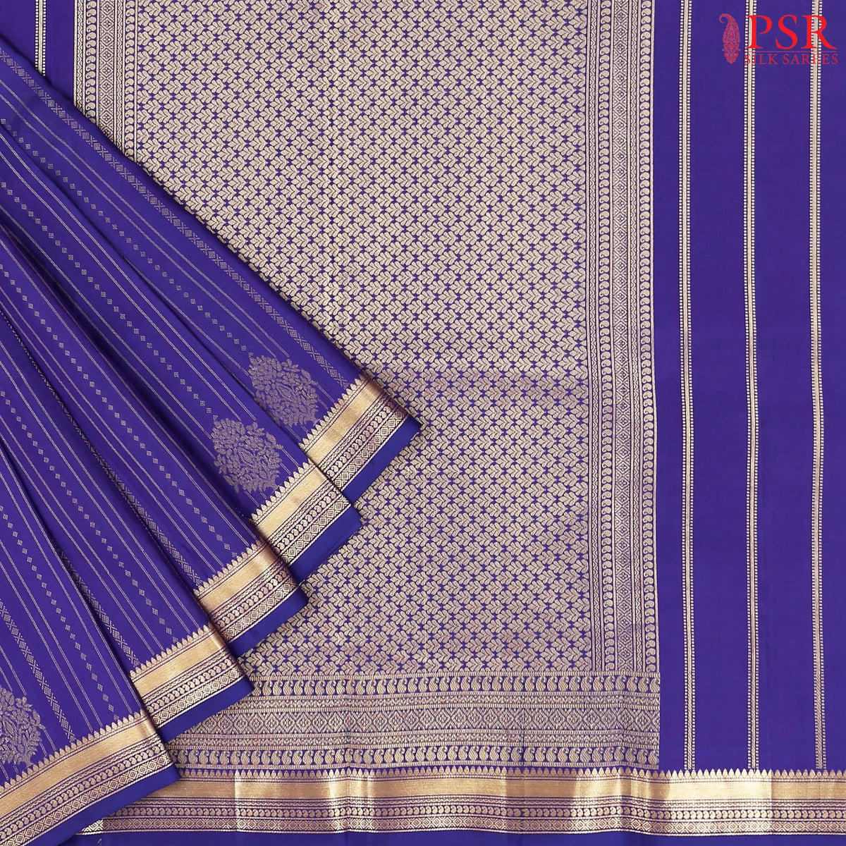 Indigo Fancy Kanchipuram Silk Saree