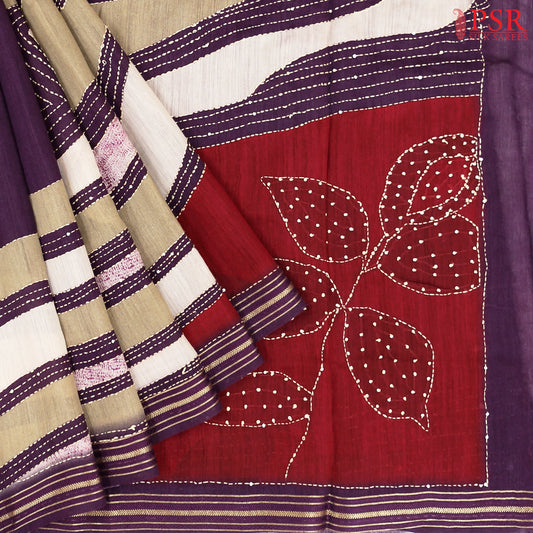 Affair Purple Munga Silk Saree