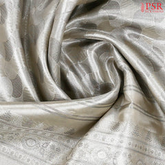 Pastel Grey Kanchipuram Jacquard Tissue Silk Saree