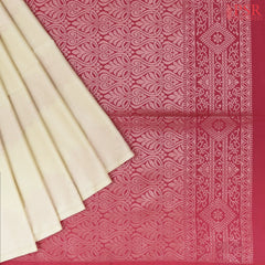 Parchment Beige Soft Art Silk Saree