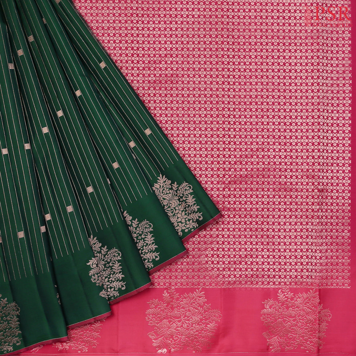 Dark Green Fancy Kanchipuram Silk Saree