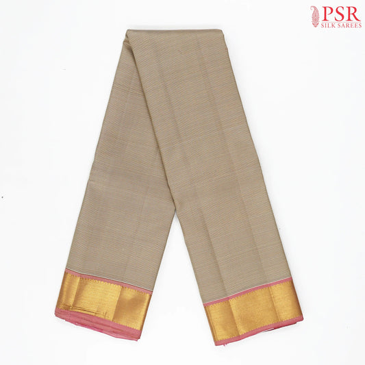 Taupe & Beige Kanchipuram Silk Saree