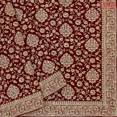 Maroon Georgette Laser Embroidery Saree