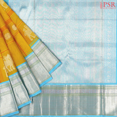 Tuscany Yellow Kora Kanchipuram Silk Saree