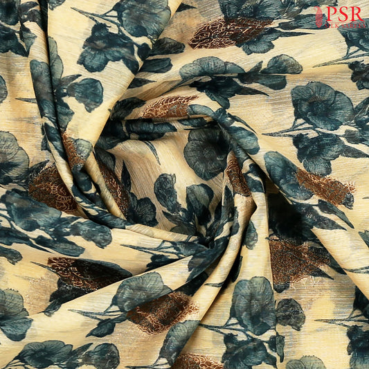 Cream Beige Bamboo Silk Sarees