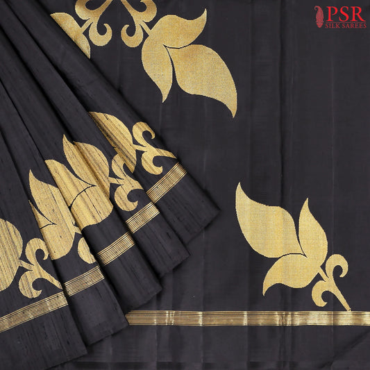 Black Jute Kanchipuram Silk Saree