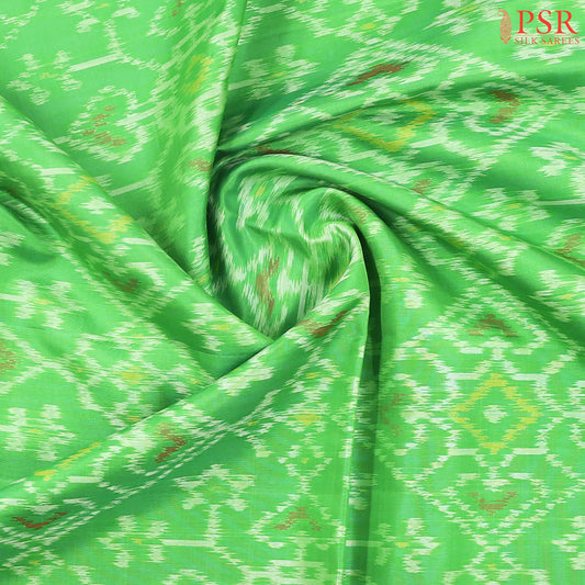 Parrot Green Pochampally Soft Silk Saree