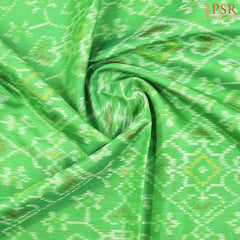 Parrot Green Pochampally Soft Silk Saree