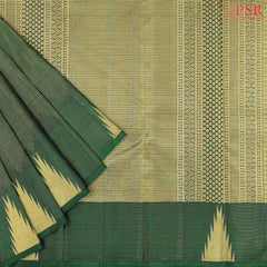 Dark Green Kanchipuram Silk Saree