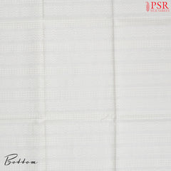 Floral White & Green Silk Cotton Dress Material