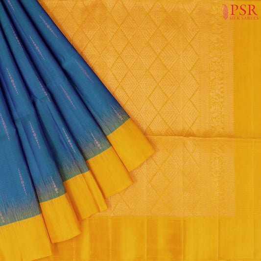 Dark Peacock Blue Soft Silk Saree