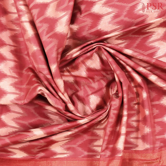 Onion Pink Pochampally Silk Ikat Saree