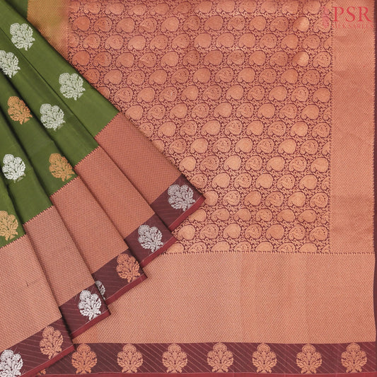 Fern Green Soft Silk Saree