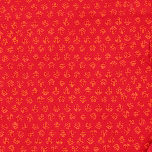 Crimson red Jaipur Cotton Print Running Material