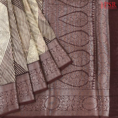 Beige & Brown Chanderi Silk Cotton Saree