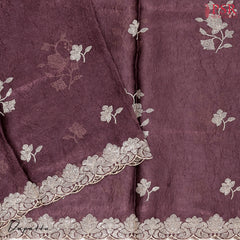 Burgundy Semi Georgette Dress Material