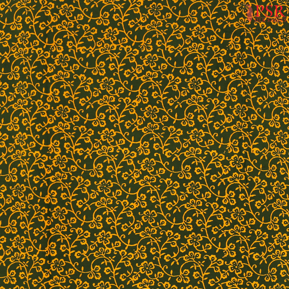 Bottle Green  Cotton Print Running Material