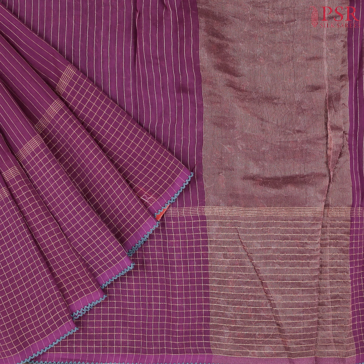 Boysenberry Purple Silk Cotton Saree