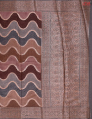 Shades of Brown & Grey Chanderi Silk Cotton Saree