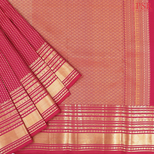 Raspberry Red Fancy Kanchipuram Silk Saree