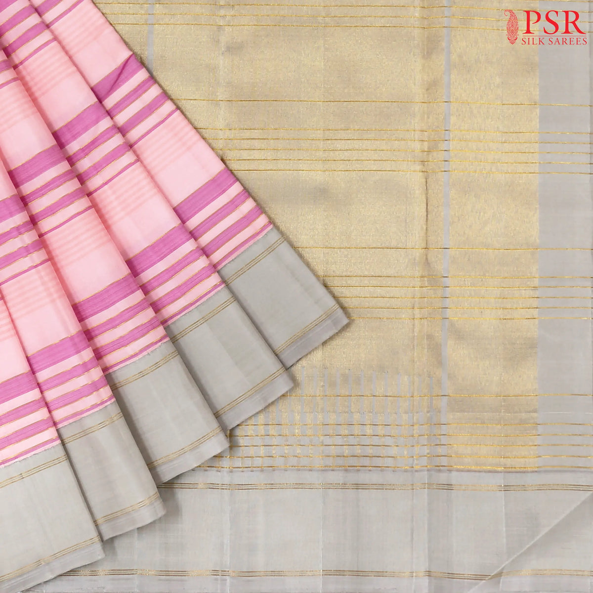 Pastel Pink Kanchipuram Silk Saree