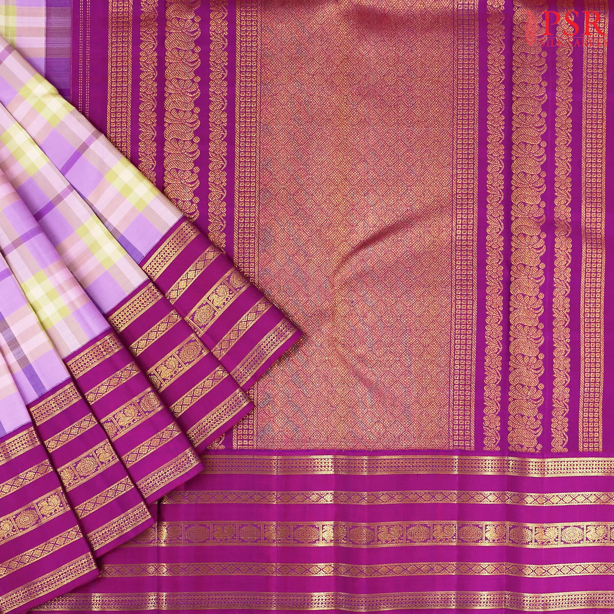 Electric Lavender Kanchipuram Silk Saree