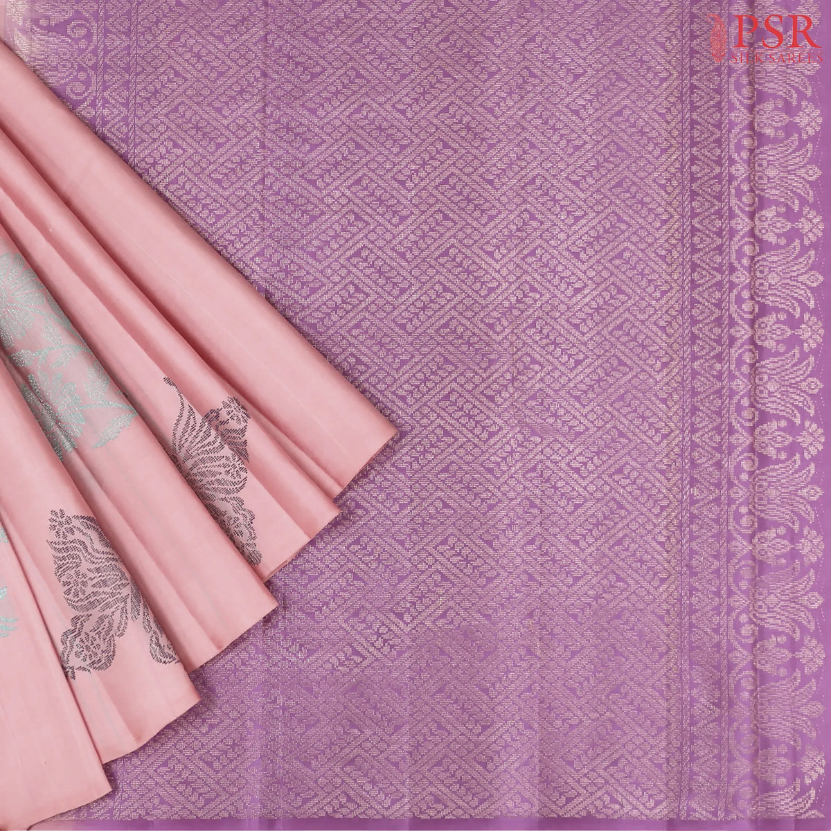 Light Flamingo Pink Kanchipuram Silk Saree